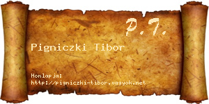 Pigniczki Tibor névjegykártya